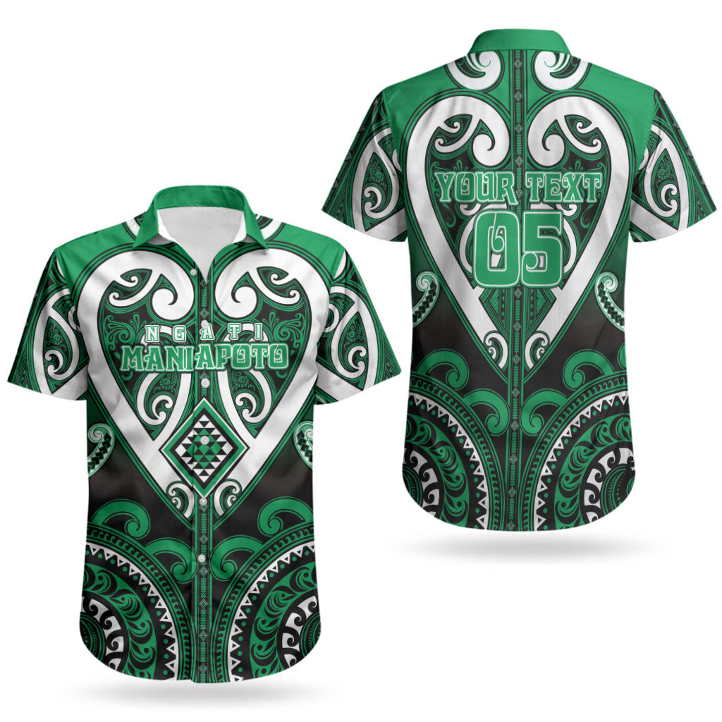 Custom Aotearoa Ngati Maniapoto Couples Matching Off Shoulder Short Dress and Hawaiian Shirt Maori Tribal Pattern