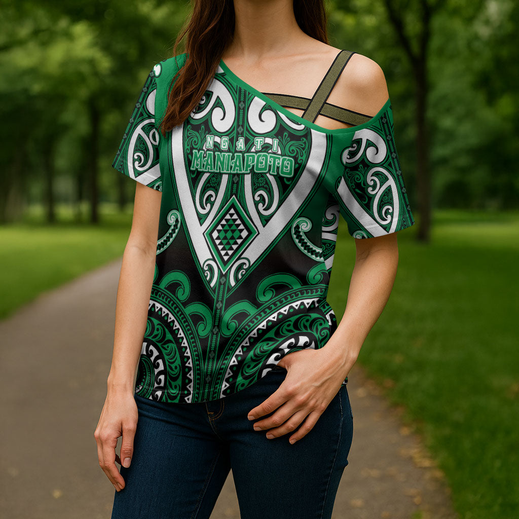 Custom Aotearoa Ngati Maniapoto Cross Shoulder Shirt Maori Tribal Pattern