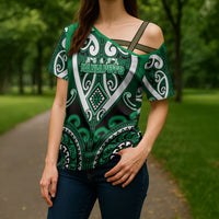 Custom Aotearoa Ngati Maniapoto Cross Shoulder Shirt Maori Tribal Pattern