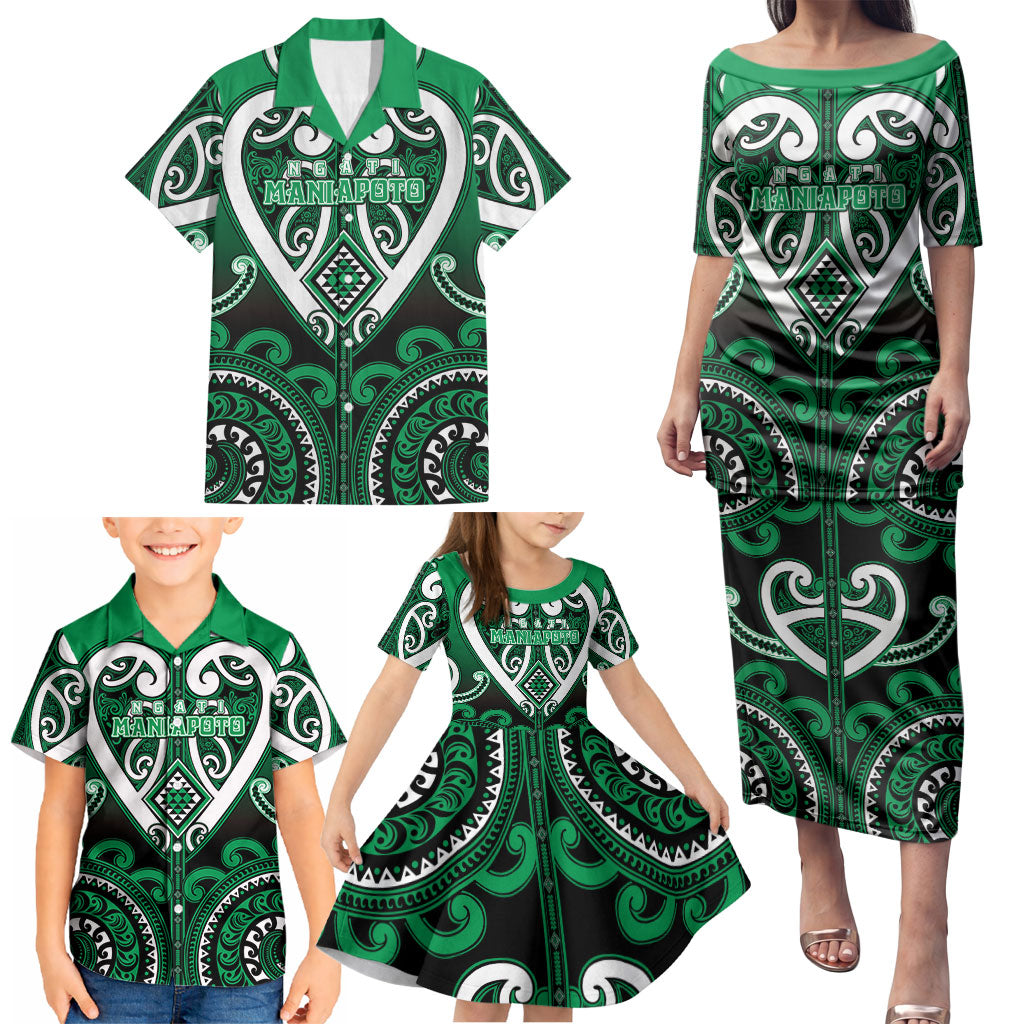Custom Aotearoa Ngati Maniapoto Family Matching Puletasi and Hawaiian Shirt Maori Tribal Pattern LT05 - Polynesian Pride