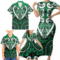 Custom Aotearoa Ngati Maniapoto Family Matching Short Sleeve Bodycon Dress and Hawaiian Shirt Maori Tribal Pattern