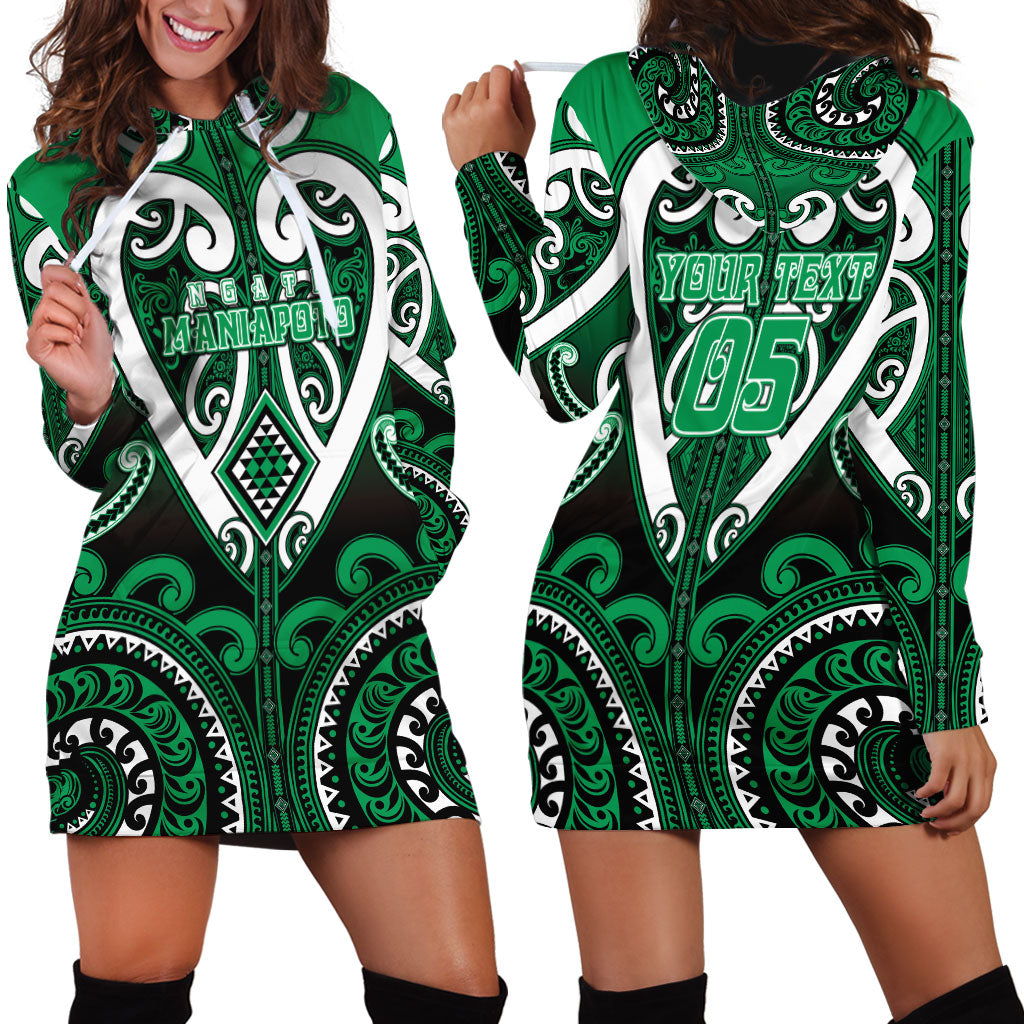 Custom Aotearoa Ngati Maniapoto Hoodie Dress Maori Tribal Pattern