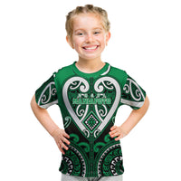 Custom Aotearoa Ngati Maniapoto Kid T Shirt Maori Tribal Pattern