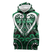 Custom Aotearoa Ngati Maniapoto Sleeveless Hoodie Maori Tribal Pattern