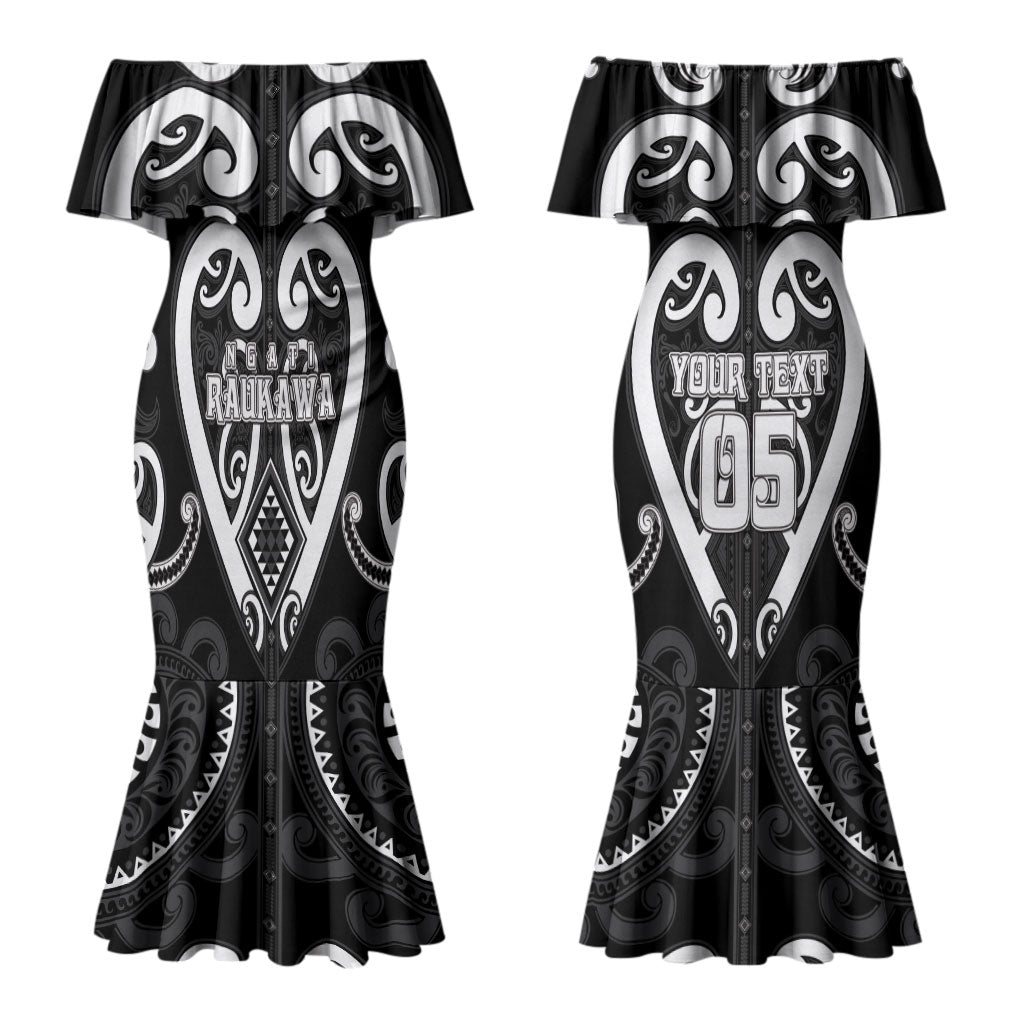 Custom Aotearoa Ngati Raukawa Couples Matching Mermaid Dress and Hawaiian Shirt Maori Tribal Pattern