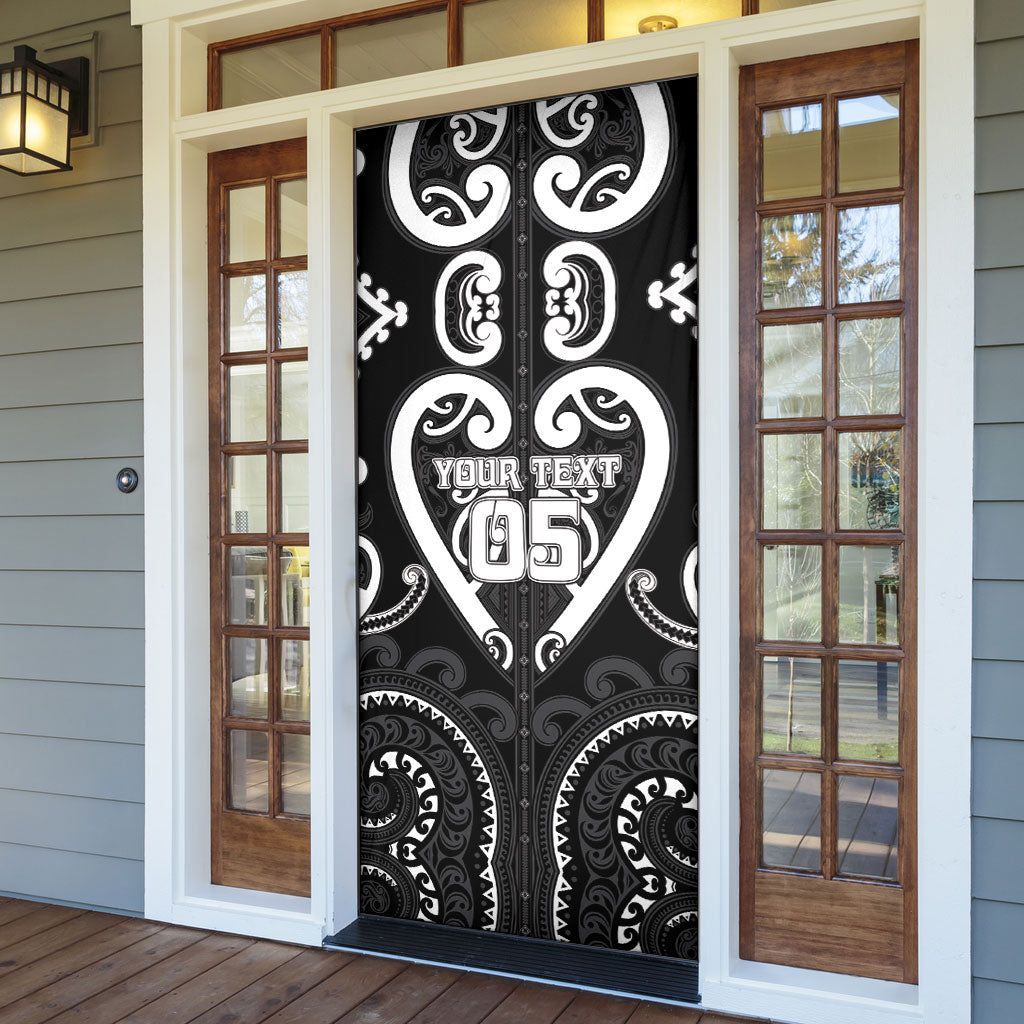 Custom Aotearoa Ngati Raukawa Door Cover Maori Tribal Pattern