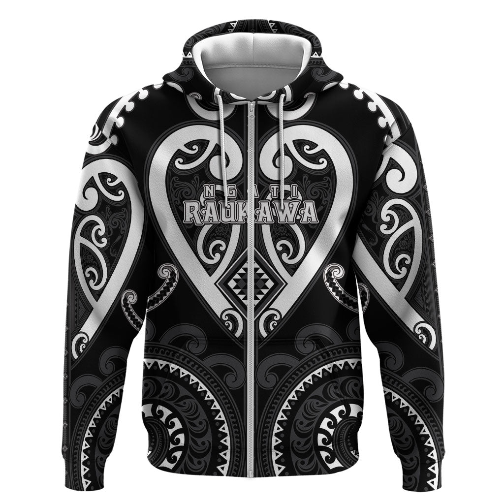 Custom Aotearoa Ngati Raukawa Hoodie Maori Tribal Pattern