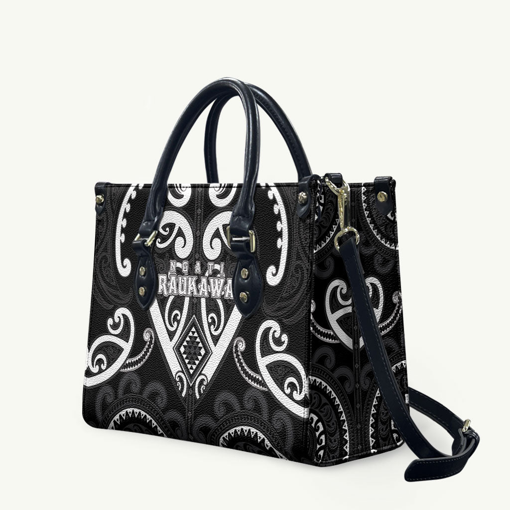 Aotearoa Ngati Raukawa Leather Bag Maori Tribal Pattern
