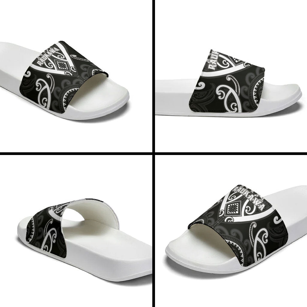 Aotearoa Ngati Raukawa Slide Sandals Maori Tribal Pattern