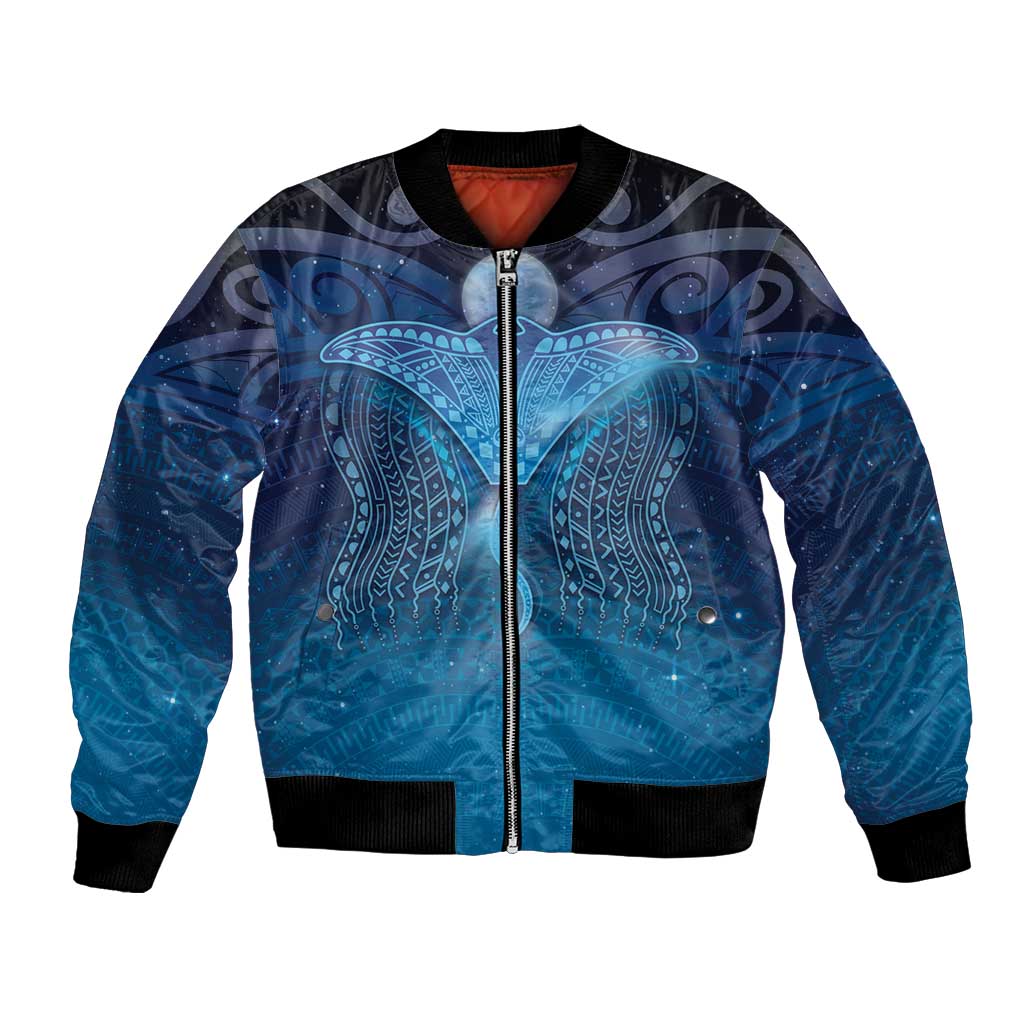 Polynesia Manta Ray Bomber Jacket Let's The Sea Set You Free - Polynesian Pride