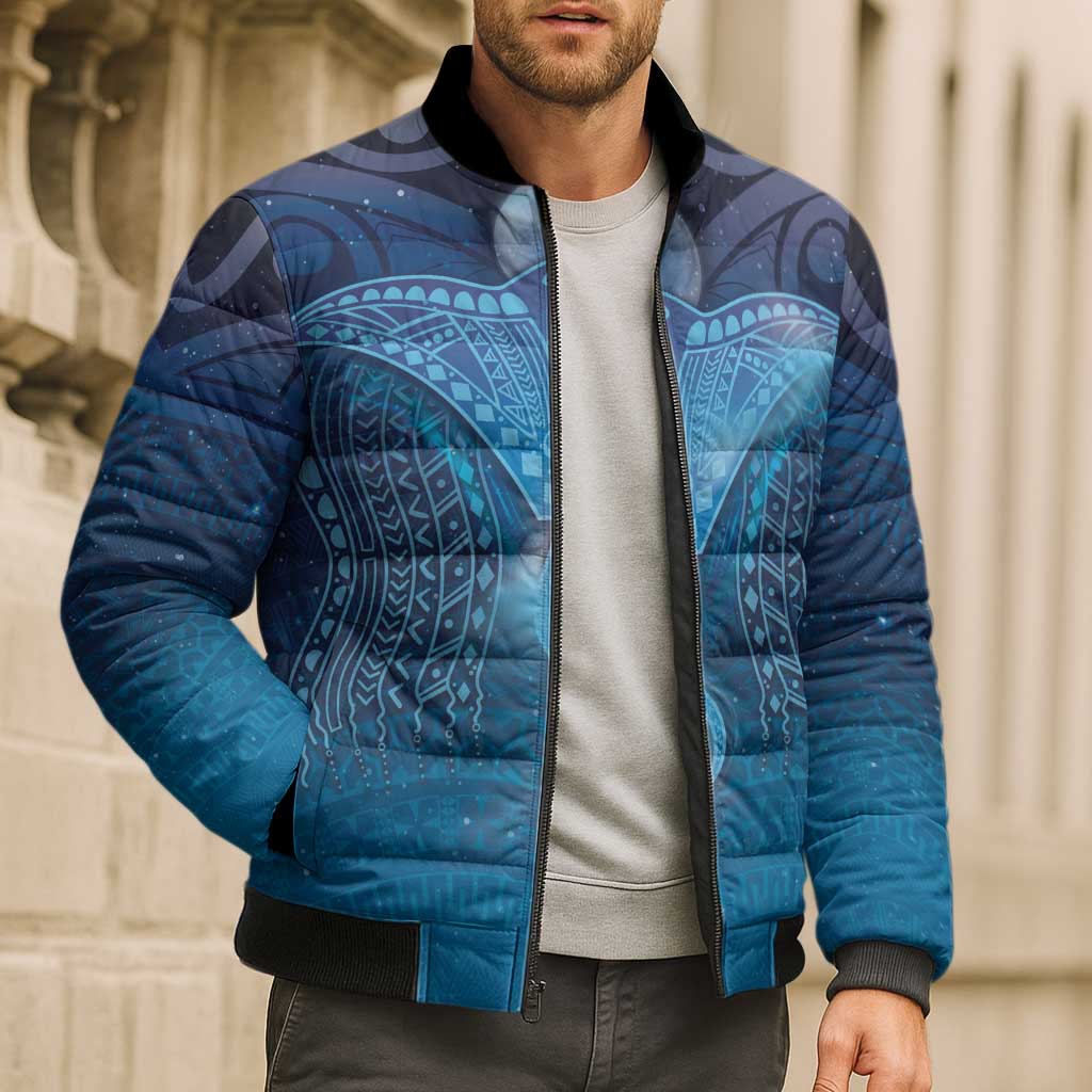 Polynesia Manta Ray Bomber Puffer Jacket Let's The Sea Set You Free - Polynesian Pride