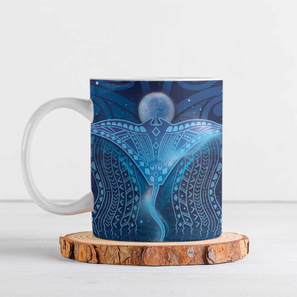 Polynesia Manta Ray Ceramic Mug Let's The Sea Set You Free - Polynesian Pride