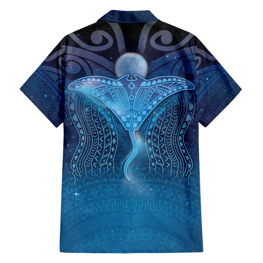Polynesia Manta Ray Family Matching Short Sleeve Bodycon Dress and Hawaiian Shirt Let's The Sea Set You Free - Polynesian Pride