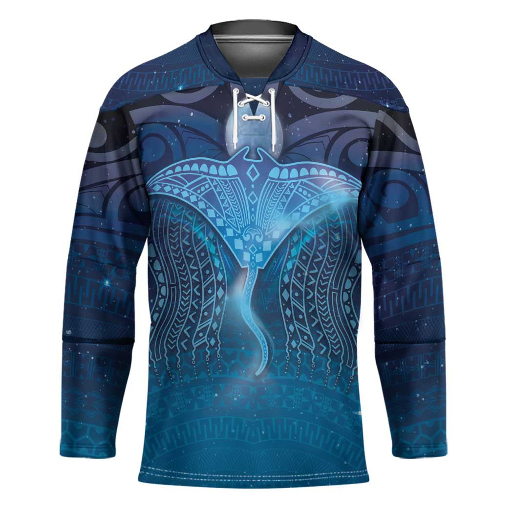 Polynesia Manta Ray Hockey Jersey Let's The Sea Set You Free - Polynesian Pride