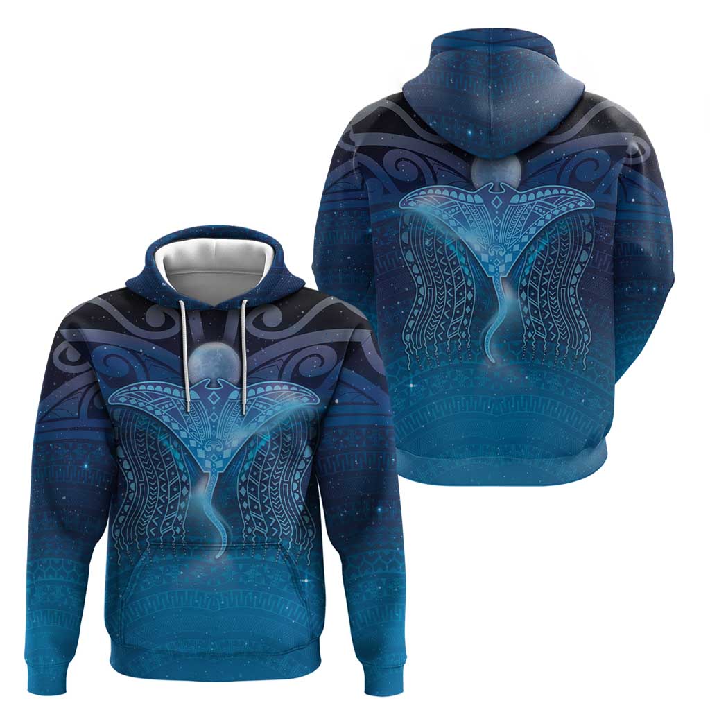 Polynesia Manta Ray Hoodie Let's The Sea Set You Free - Polynesian Pride