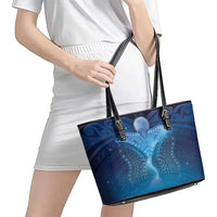Polynesia Manta Ray Leather Tote Bag Let's The Sea Set You Free - Polynesian Pride