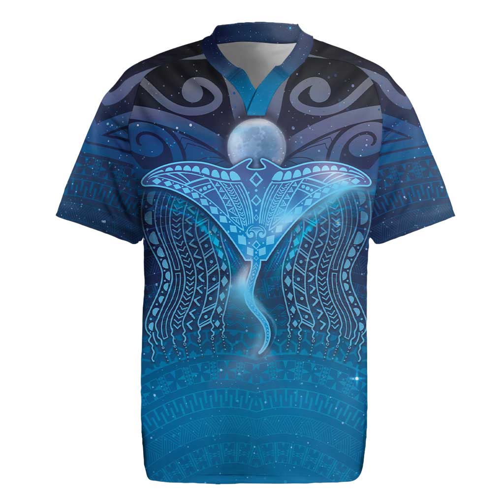 Polynesia Manta Ray Rugby Jersey Let's The Sea Set You Free - Polynesian Pride