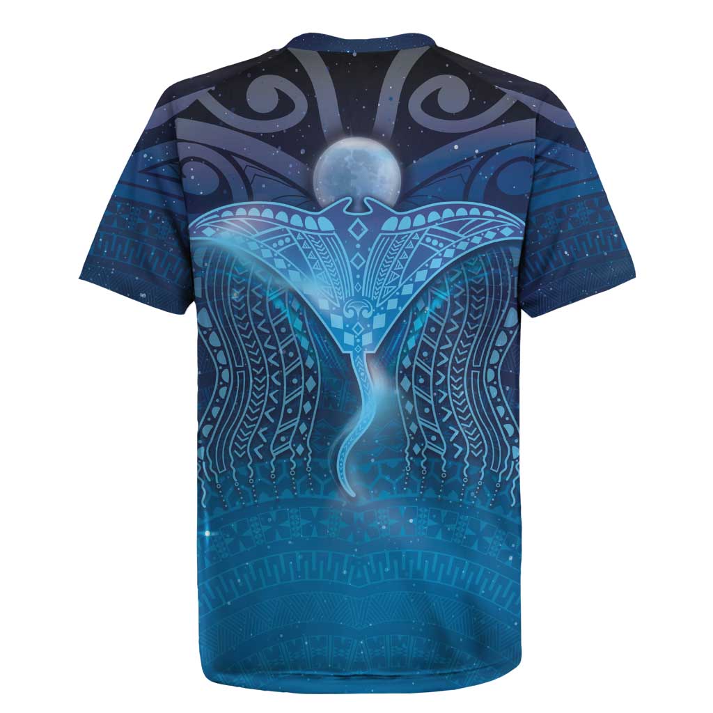 Polynesia Manta Ray Rugby Jersey Let's The Sea Set You Free - Polynesian Pride