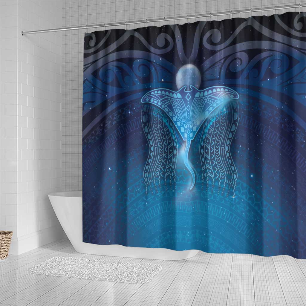 Polynesia Manta Ray Shower Curtain Let's The Sea Set You Free - Polynesian Pride