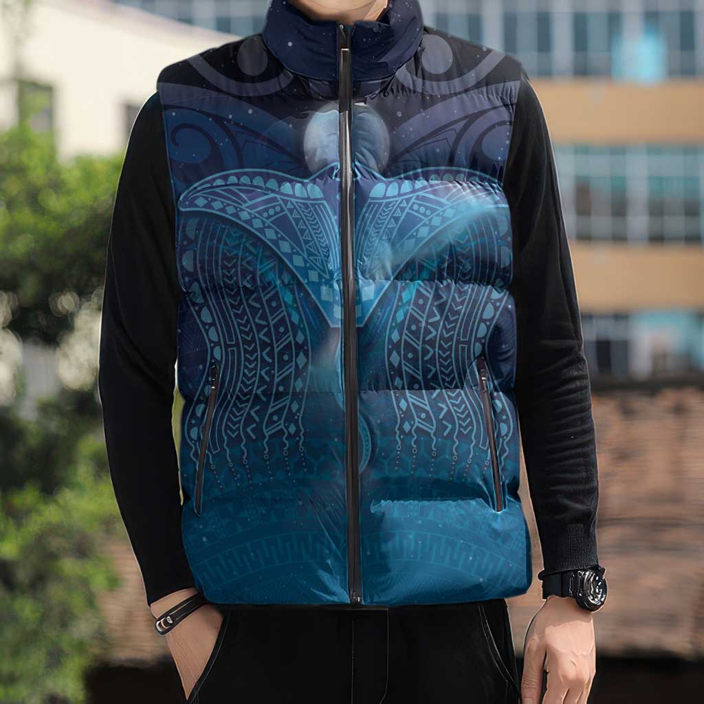 Polynesia Manta Ray Sleeveless Puffer Jacket Let's The Sea Set You Free - Polynesian Pride