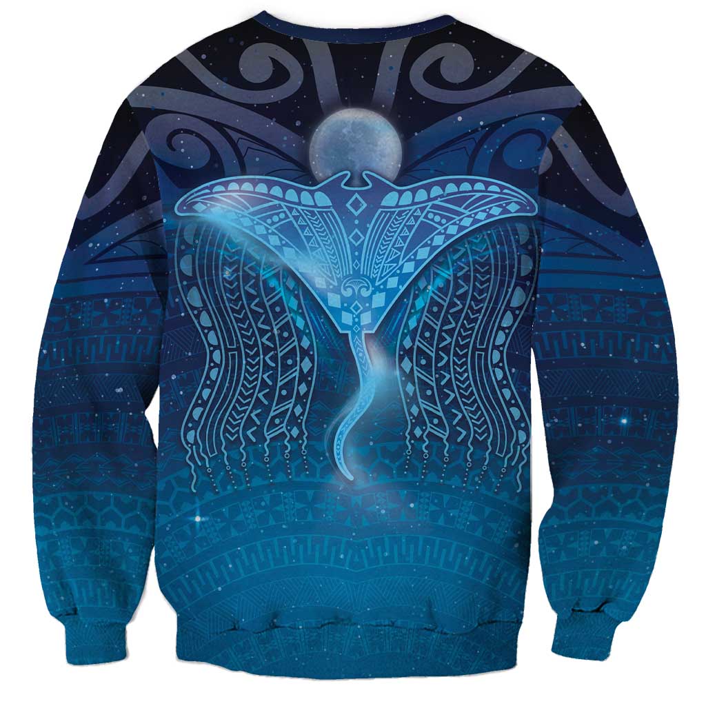 Polynesia Manta Ray Sweatshirt Let's The Sea Set You Free - Polynesian Pride