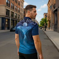 Polynesia Manta Ray Zipper Polo Shirt Let's The Sea Set You Free - Polynesian Pride