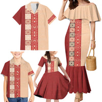 Papua New Guinea Family Matching Mermaid Dress and Hawaiian Shirt Oro Tapa Pattern