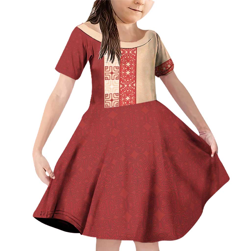 Papua New Guinea Family Matching Off Shoulder Short Dress and Hawaiian Shirt Oro Tapa Pattern