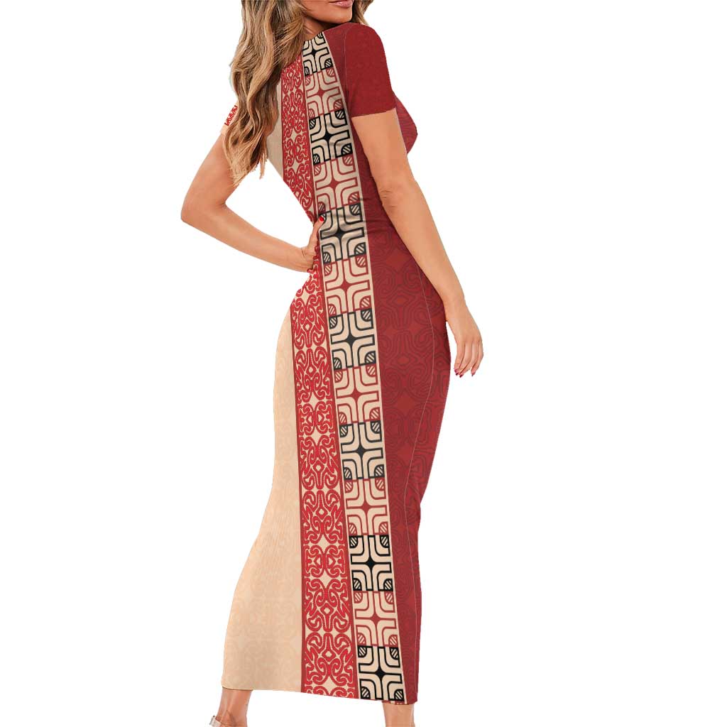 Papua New Guinea Family Matching Short Sleeve Bodycon Dress and Hawaiian Shirt Oro Tapa Pattern