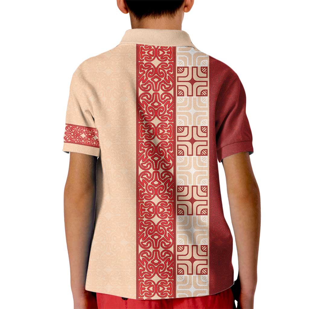 Papua New Guinea Kid Polo Shirt Oro Tapa Pattern
