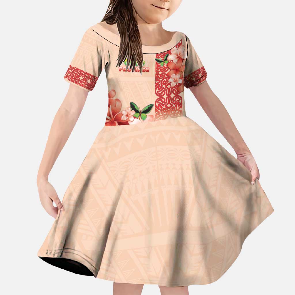 Papua New Guinea Oro Province Family Matching Short Sleeve Bodycon Dress and Hawaiian Shirt Oro Birdwing Butterfly