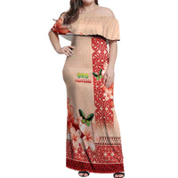 Papua New Guinea Oro Province Off Shoulder Maxi Dress Oro Birdwing Butterfly
