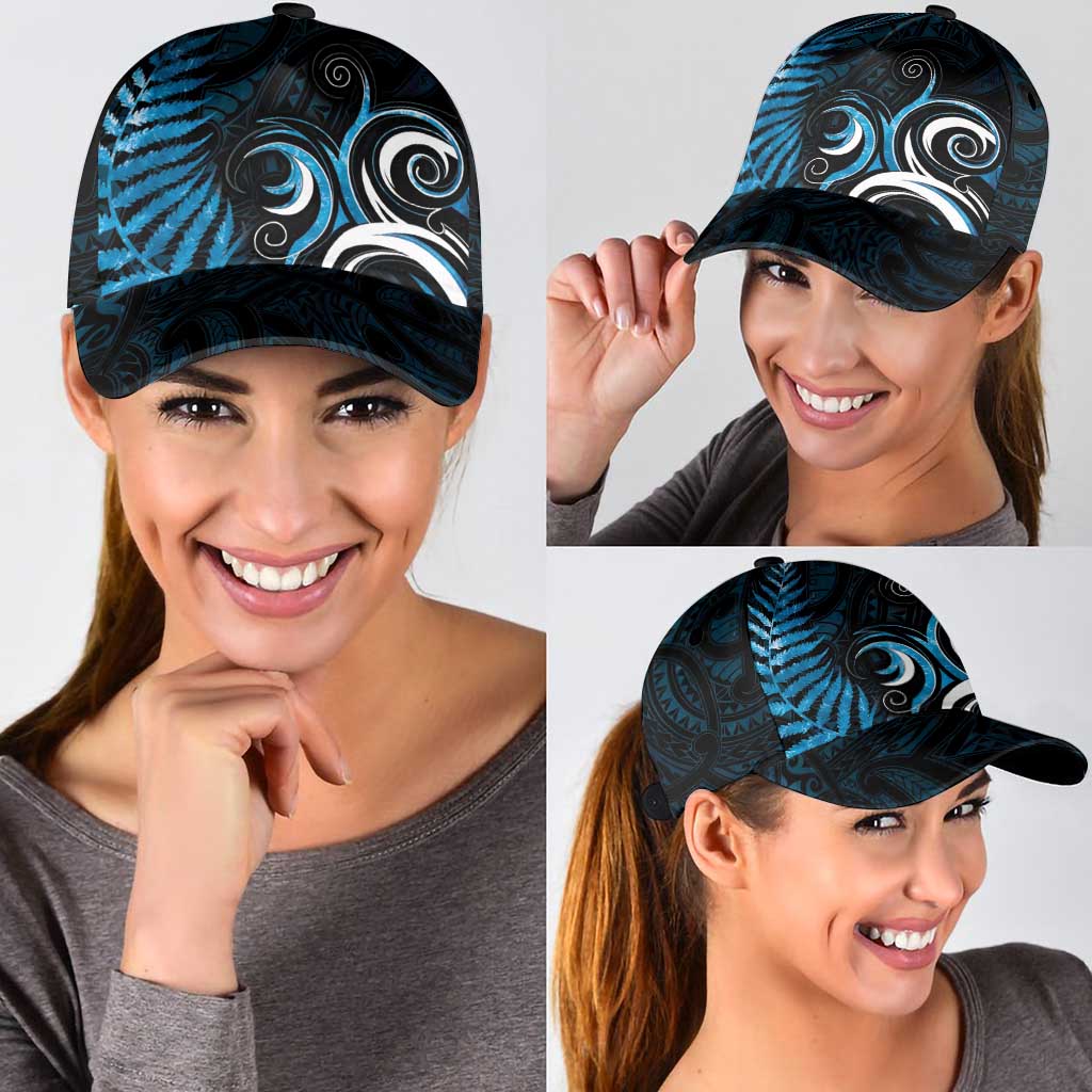 New Zealand Sea Week Classic Cap Maori Wave Pattern Ocean Blue - Polynesian Pride