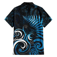 New Zealand Sea Week Family Matching Tank Maxi Dress and Hawaiian Shirt Maori Wave Pattern Ocean Blue
