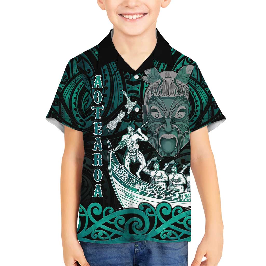 Personalised New Zealand Waka Racing Family Matching Summer Maxi Dress and Hawaiian Shirt Maori Warriors