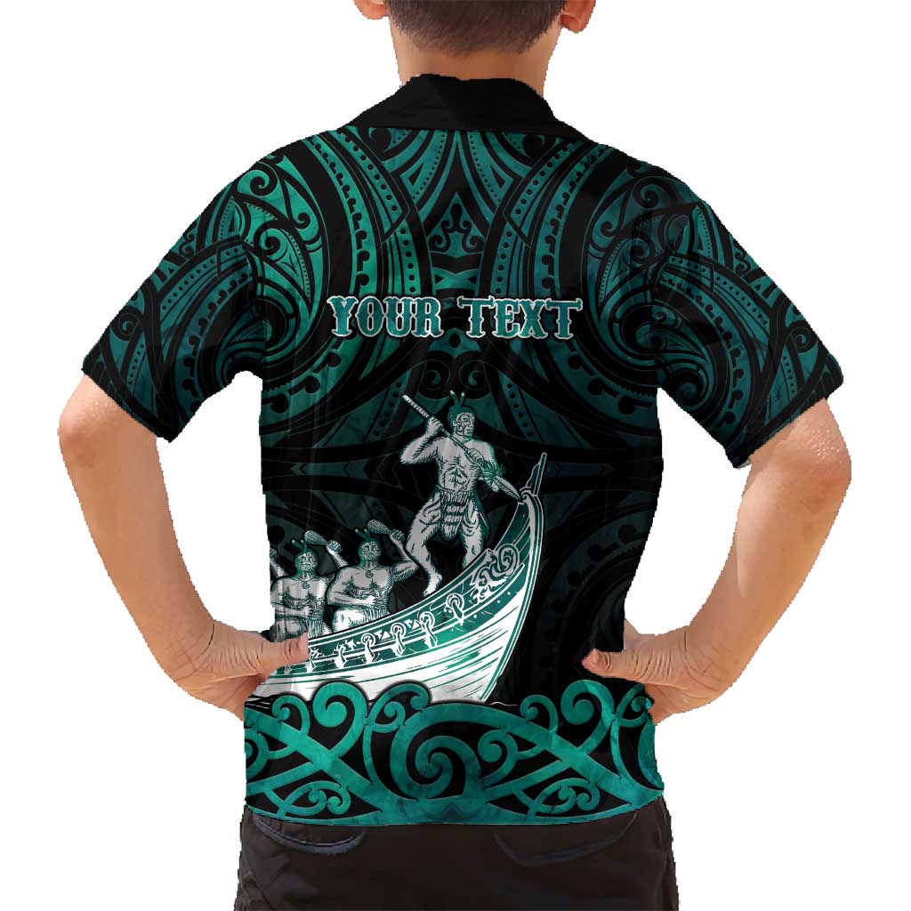 Personalised New Zealand Waka Racing Family Matching Tank Maxi Dress and Hawaiian Shirt Maori Warriors
