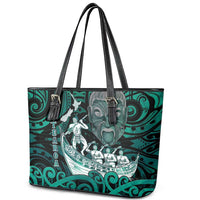 New Zealand Waka Racing Leather Tote Bag Maori Warriors LT05 - Polynesian Pride