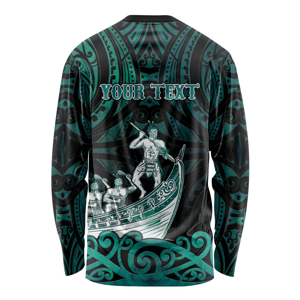 Personalised New Zealand Waka Racing Long Sleeve Shirt Maori Warriors