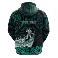 Personalised New Zealand Waka Racing Zip Hoodie Maori Warriors