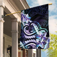 Polynesian Art Tattoo Garden Flag Plumeria Flowers Turquoise Gradient