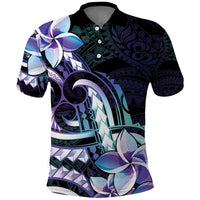 Polynesian Art Tattoo Polo Shirt Plumeria Flowers Turquoise Gradient LT05 Turquoise - Polynesian Pride
