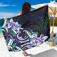 Polynesian Art Tattoo Sarong Plumeria Flowers Turquoise Gradient