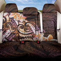 Polynesian Art Tattoo Back Car Seat Cover Plumeria Flowers Peach Gradient