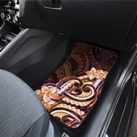 Polynesian Art Tattoo Car Mats Plumeria Flowers Peach Gradient
