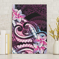 Polynesian Art Tattoo Canvas Wall Art Plumeria Flowers Pink Gradient