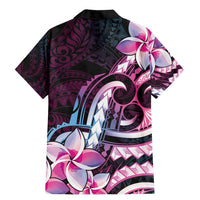 Polynesian Art Tattoo Family Matching Mermaid Dress and Hawaiian Shirt Plumeria Flowers Pink Gradient