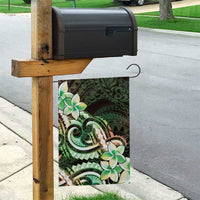 Polynesian Art Tattoo Garden Flag Plumeria Flowers Green Gradient