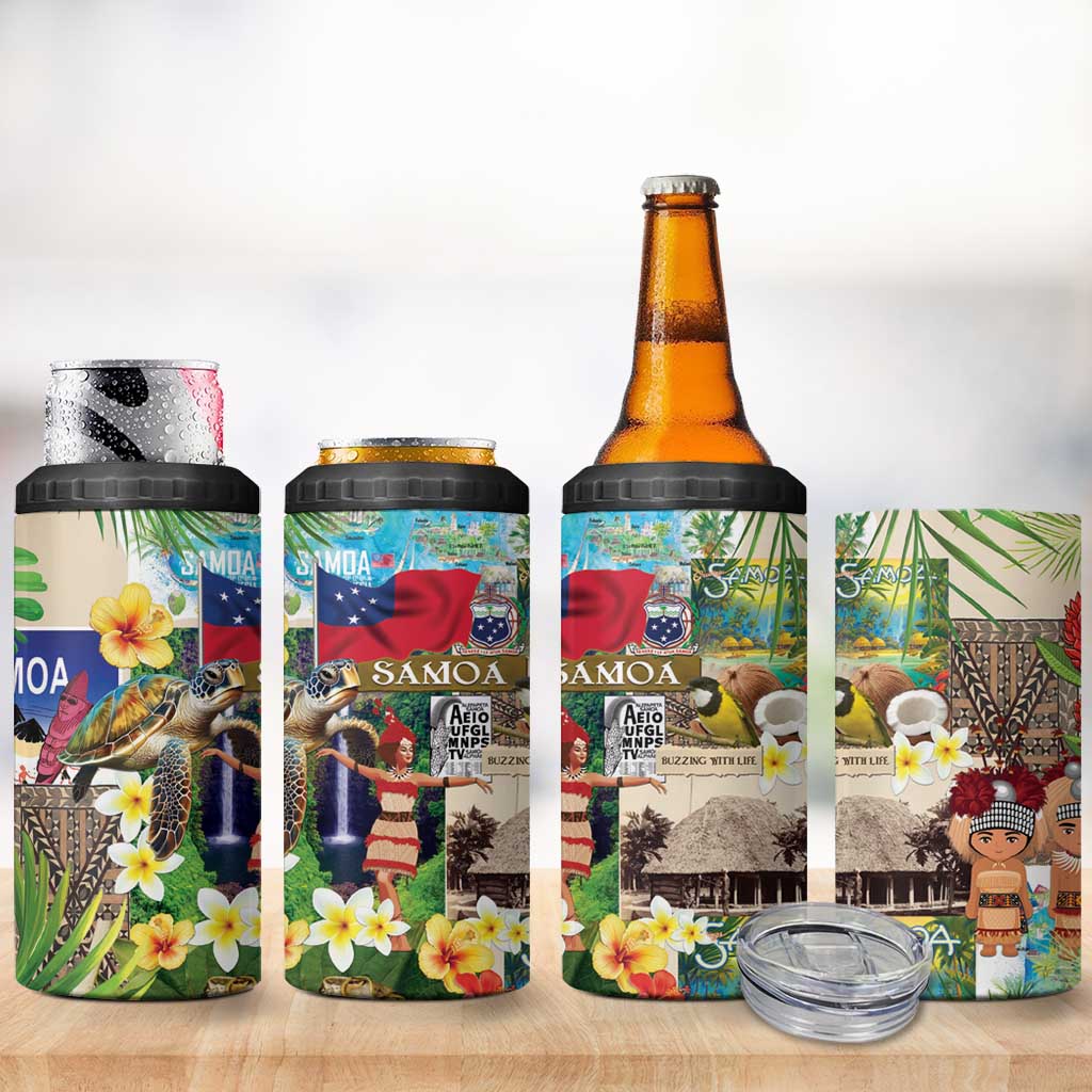 Samoa Culture 4 in 1 Can Cooler Tumbler Embracing The Spirit