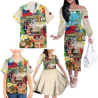 Samoa Culture Family Matching Off The Shoulder Long Sleeve Dress and Hawaiian Shirt Embracing The Spirit