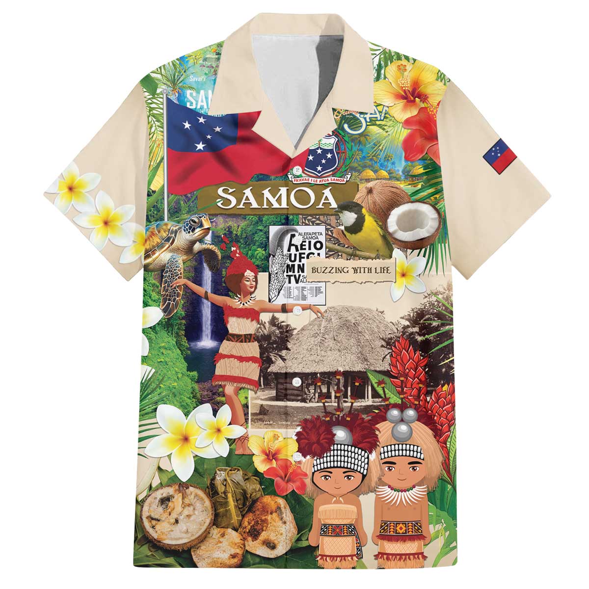 Samoa Culture Family Matching Off The Shoulder Long Sleeve Dress and Hawaiian Shirt Embracing The Spirit
